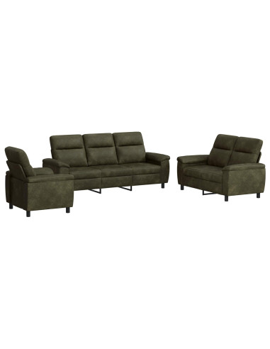 Set di divani 3 pcs Marrone Pelle Scamosciata Sintetica