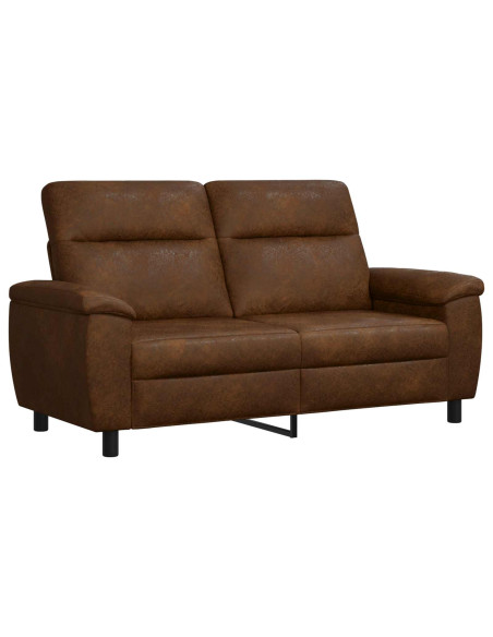 Set di divani 3 pcs Marrone Pelle Scamosciata Sintetica