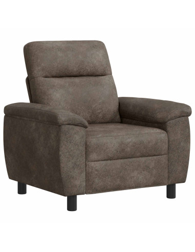 Set di divani 3 pcs Grigio Scuro Pelle Scamosciata Sintetica