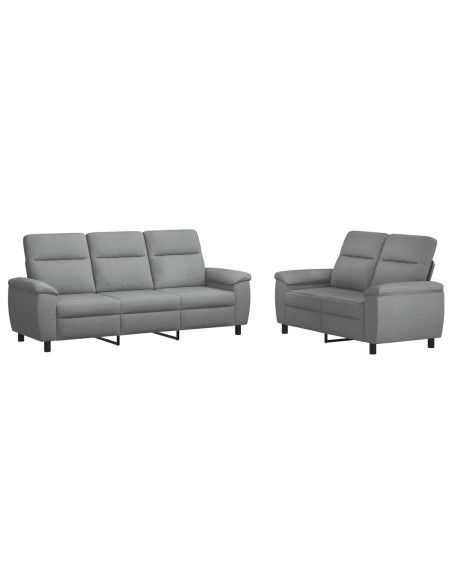 Set di divani 2 pcs Grigio Chiaro Tessuto