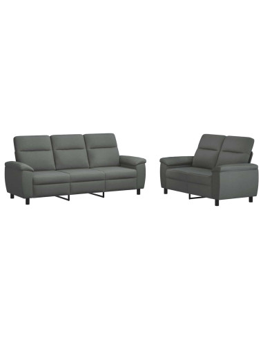 Set di divani 2 pcs Grigio Scuro Tessuto