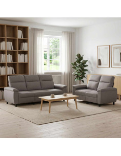 Set di divani 2 pcs Tortora Tessuto