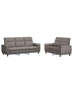Set di divani 2 pcs Tortora Tessuto 2