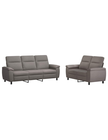 Set di divani 2 pcs Tortora Tessuto