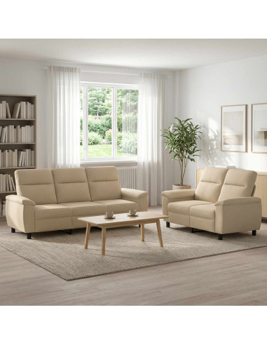 Set di divani 2 pcs Crema Tessuto