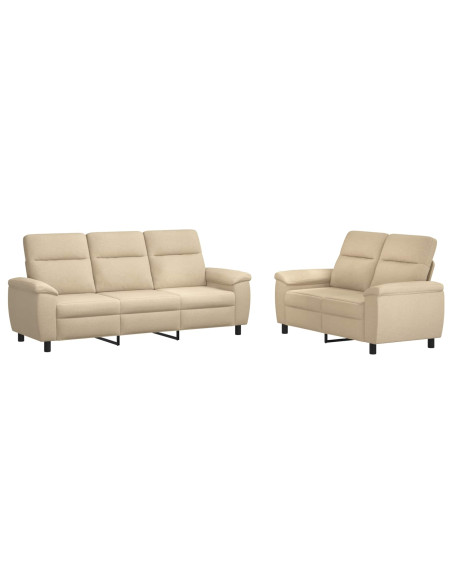 Set di divani 2 pcs Crema Tessuto