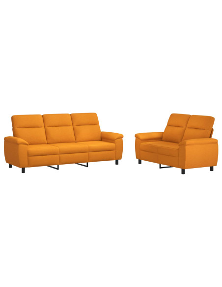 Set di divani 2 pcs Giallo Scuro Tessuto