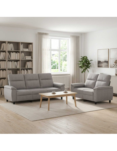 Set di divani 2 pcs Grigio Nuvola Tessuto