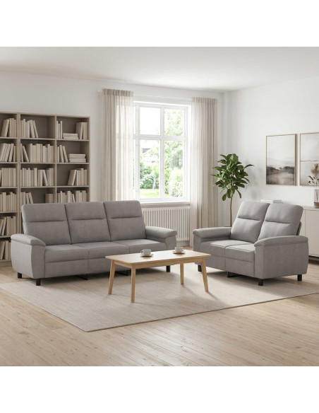 Set di divani 2 pcs Grigio Nuvola Tessuto