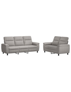 Set di divani 2 pcs Grigio Nuvola Tessuto 2