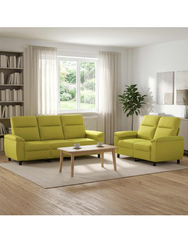 Set di divani 2 pcs Verde chiaro Tessuto