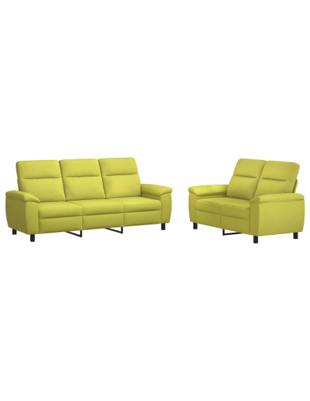 Set di divani 2 pcs Verde chiaro Tessuto