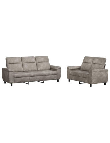 Set di divani 2 pcs Grigio Chiaro Pelle Scamosciata Sintetica