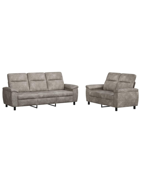 Set di divani 2 pcs Grigio Chiaro Pelle Scamosciata Sintetica