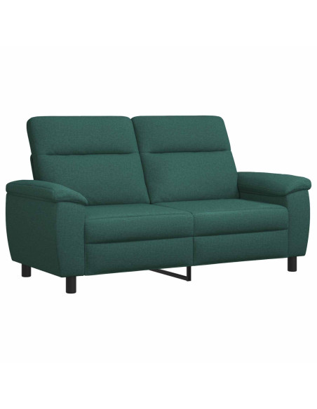 Set di divani 2 pcs Verde Scuro Tessuto