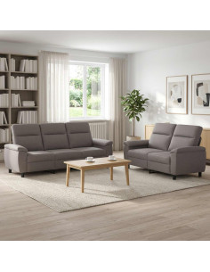 Set di divani 2 pcs Tortora Tessuto