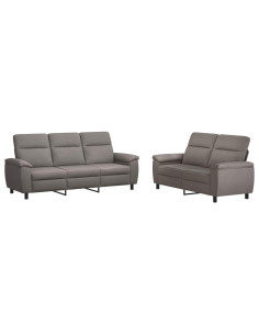 Set di divani 2 pcs Tortora Tessuto 2