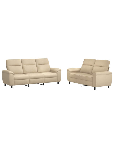 Set di divani 2 pcs Crema Tessuto