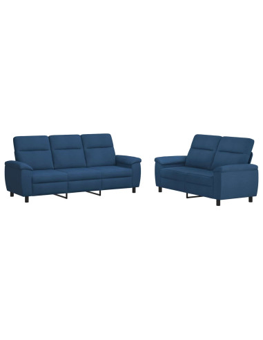 Set di divani 2 pcs Blu Tessuto