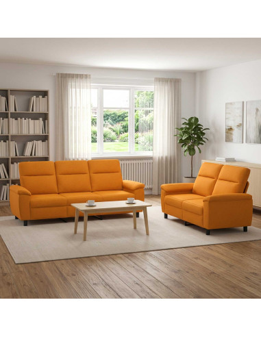 Set di divani 2 pcs Giallo Scuro Tessuto