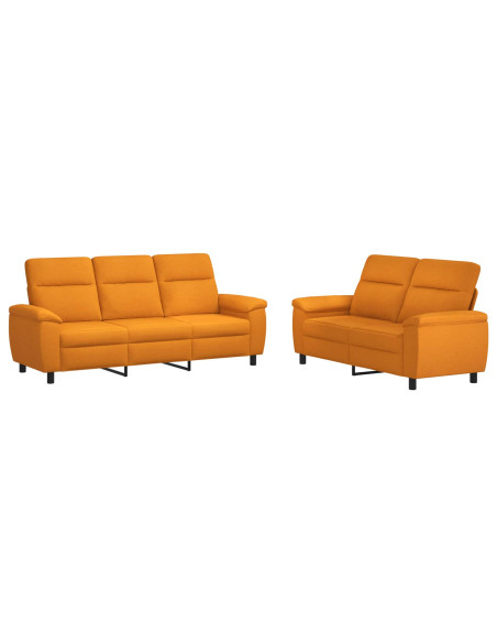 Set di divani 2 pcs Giallo Scuro Tessuto