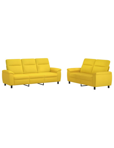 Set di divani 2 pcs Giallo Chiaro Tessuto