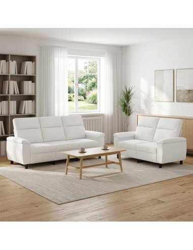 Set di divani 2 pcs Bianco Tessuto