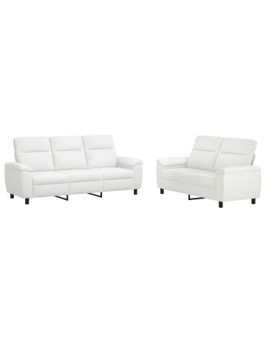 Set di divani 2 pcs Bianco Tessuto