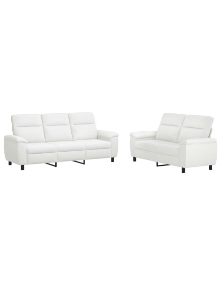 Set di divani 2 pcs Bianco Tessuto