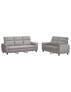 Set di divani 2 pcs Grigio Nuvola Tessuto 2