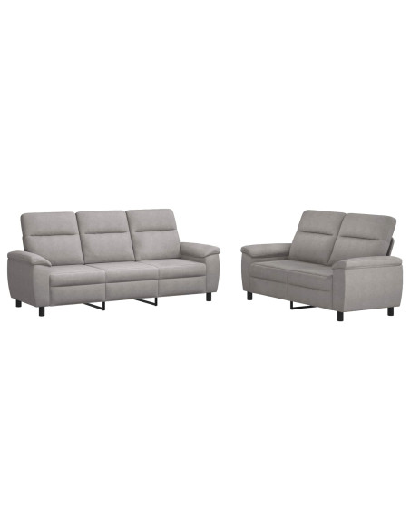 Set di divani 2 pcs Grigio Nuvola Tessuto