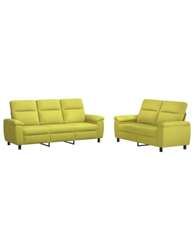 Set di divani 2 pcs Verde chiaro Tessuto