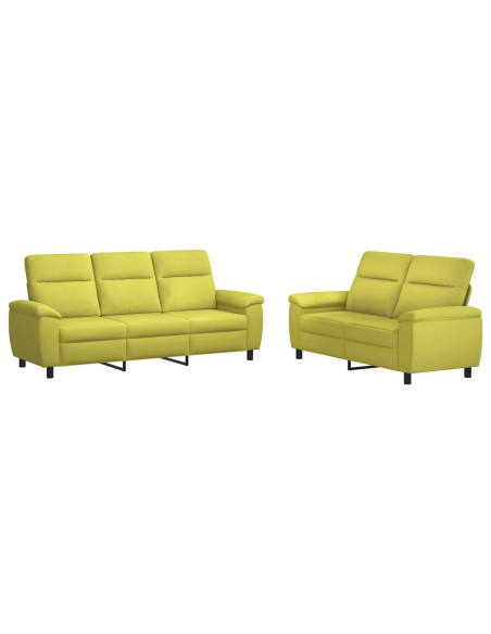 Set di divani 2 pcs Verde chiaro Tessuto