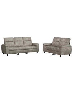 Set di divani 2 pcs Grigio Chiaro Pelle Scamosciata Sintetica 2