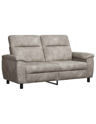 Set di divani 2 pcs Grigio Chiaro Pelle Scamosciata Sintetica