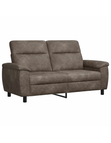 Set di divani 2 pcs Grigio Scuro Pelle Scamosciata Sintetica