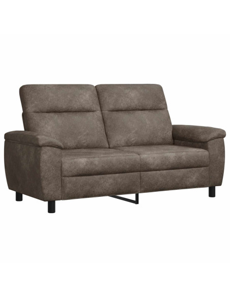 Set di divani 2 pcs Grigio Scuro Pelle Scamosciata Sintetica