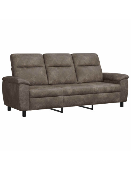 Set di divani 2 pcs Grigio Scuro Pelle Scamosciata Sintetica