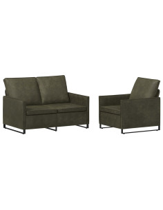 Set di divani 2 pcs Verde militare 2