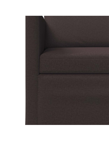 Set di divani 2 pcs Marrone Scuro Tessuto