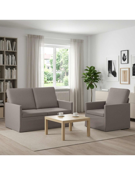 Set di divani 2 pcs Tortora Tessuto