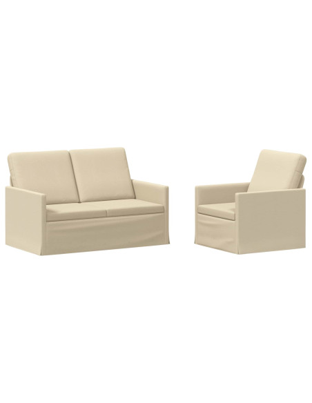 Set di divani 2 pcs Crema Tessuto