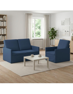 Set di divani 2 pcs Blu Tessuto