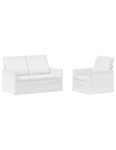 Set di divani 2 pcs Bianco Tessuto
