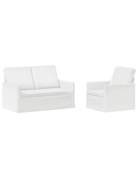 Set di divani 2 pcs Bianco Tessuto
