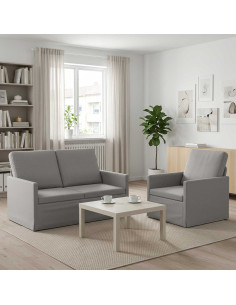 Set di divani 2 pcs Grigio Nuvola Tessuto
