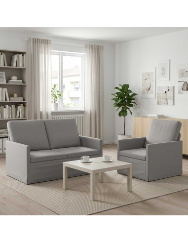 Set di divani 2 pcs Grigio Nuvola Tessuto