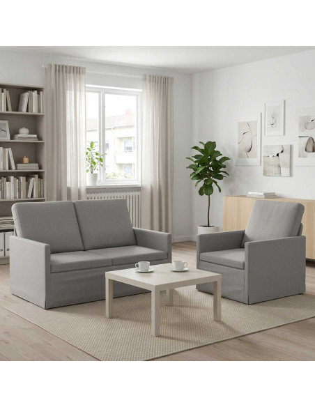 Set di divani 2 pcs Grigio Nuvola Tessuto