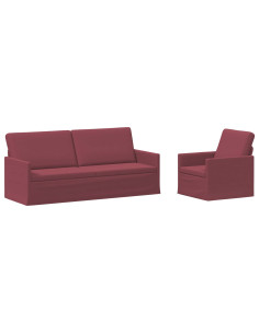 Set di divani 2 pcs Rosso Vino Tessuto 2