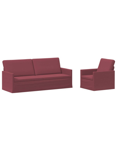 Set di divani 2 pcs Rosso Vino Tessuto